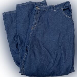 Woman Within 5 Pocket Denim Jeans Size 32W Tall Dark Wash EUC